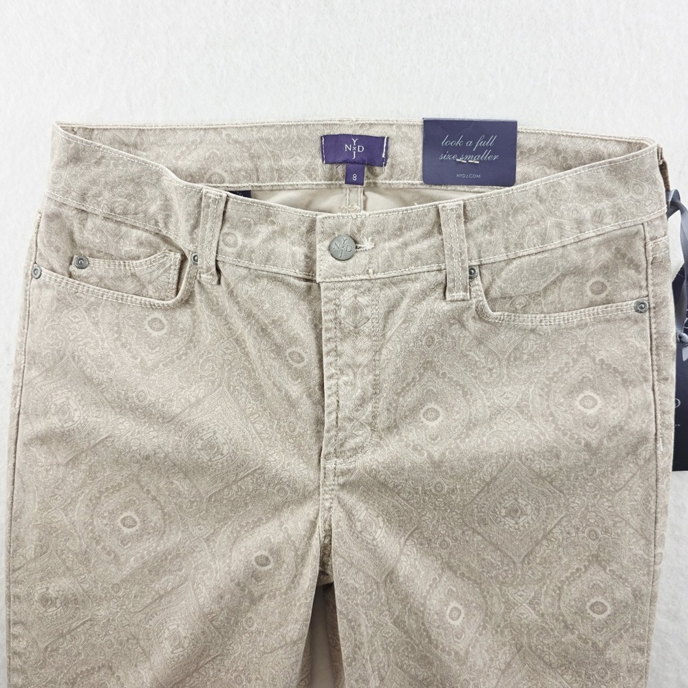 NYDJ Women's Chic Floral Cream  Pattern Ankle Skinny Pants 8 - Picture 5 of 11